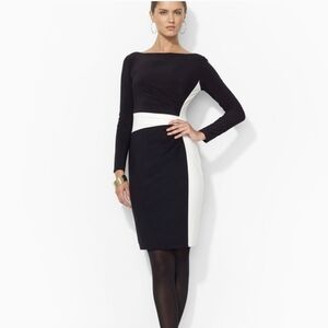 Ralph Lauren Black and White Long Sleeve Dress